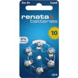 Renata Knopfzelle ZA10 1.4 V 6 St. 105 mAh Zink-Luft Hearing Aid PR70 ZA10.DP6 0HG