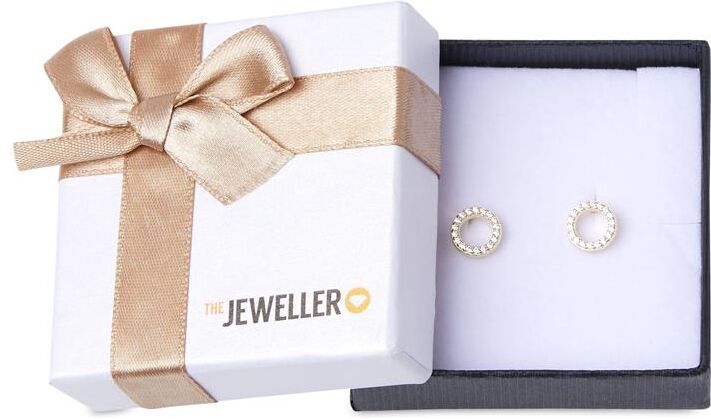 Unique Geschenketui mit beigefarbener Schleife weiß