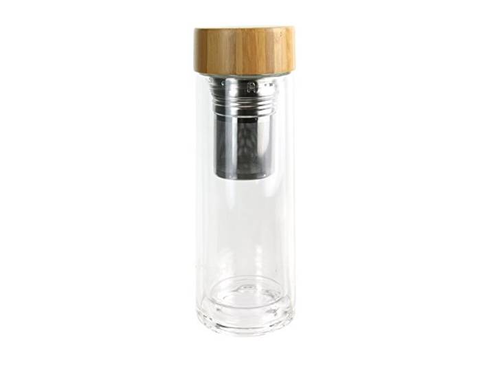 COOK CONCEPT Infuseur à Thé Double Paroi Verre et Bambou 21 cm Marron Verre et bambou\, infuseur à thé double paroi\, bouchon bambou\, garde au chaud\, thé en vrac\, élégant\, marron\, 21 cm