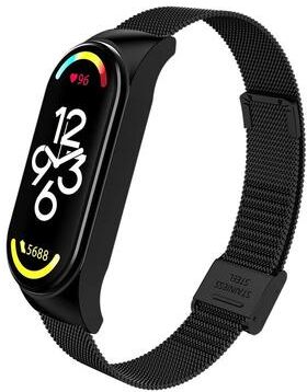 Inspired Living Stainless Steel Metal Strap Bracelet For Xiaomi Mi Band 37 black