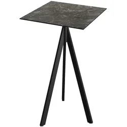 Feros Infinity Tripod Stehtisch Schwarz frame + Galaxy Marble HPL 70x70 cm