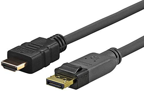 VivoLink DisplayPort naar HDMI kabel met adapter, 0,5m, Nero