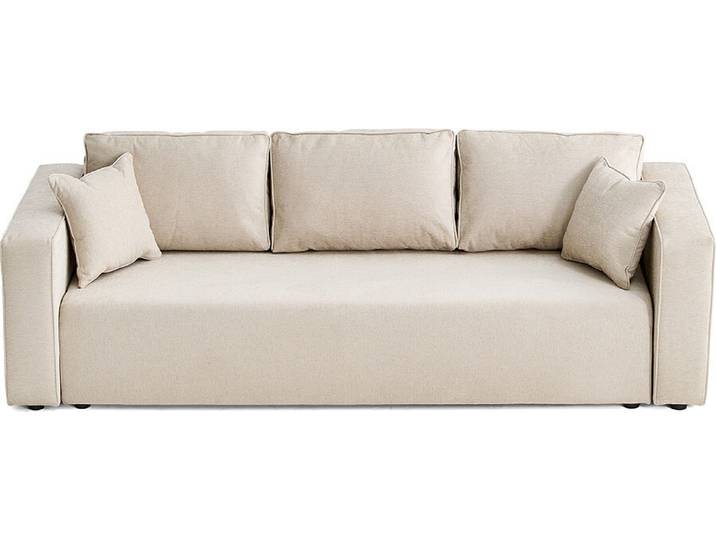 Best Mobilier Topaze - canapé 3 places - convertible avec coffre - en tissu \, Beige