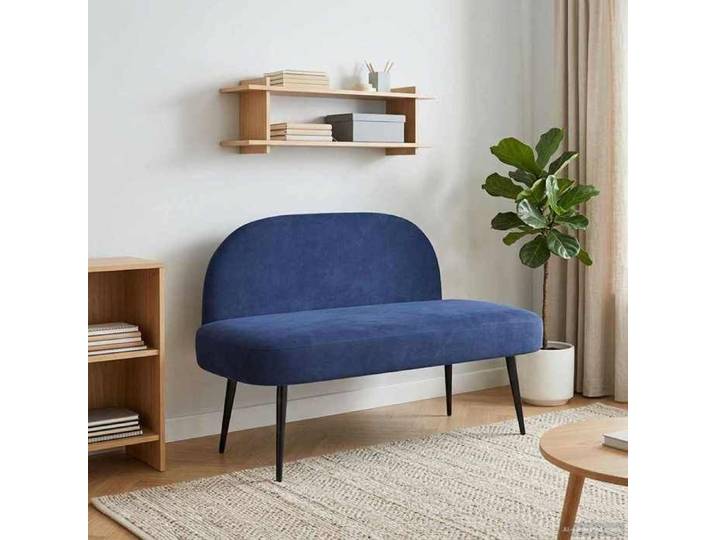 Banc rembourré(rectangulaire）- Maximum 110 kg par siège - Banc banquette avec dossier Bleu police 110x60x76 cm wgr58q