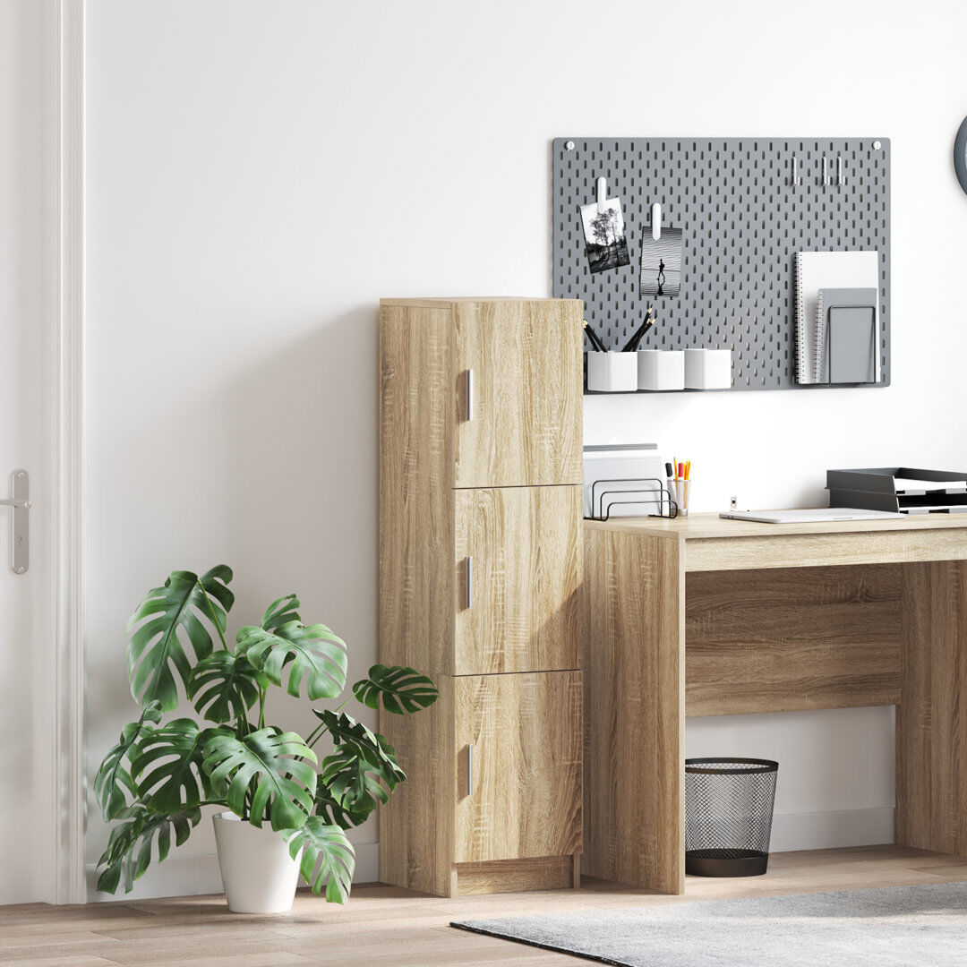 17 Stories Highboard Sonoma Oak 122.5cm H X 31.5cm W X 32cm D