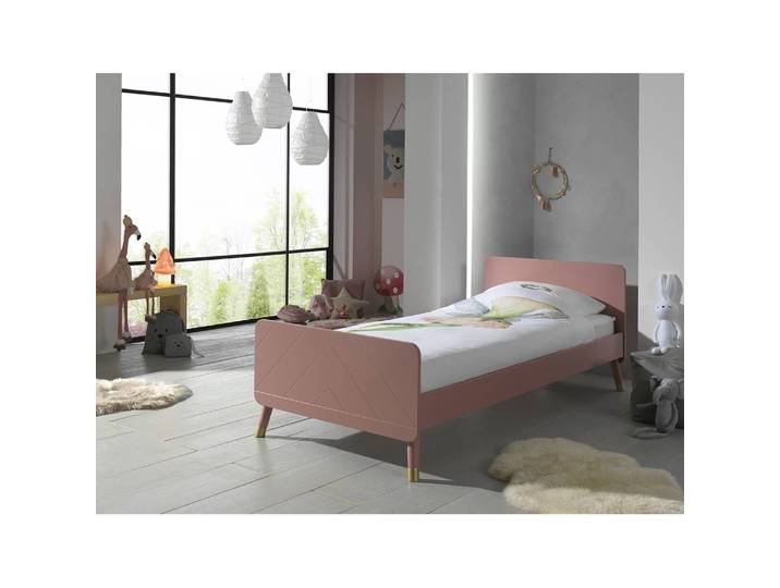 Einzelbett 90 x 200cm Pink/Terracotta