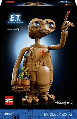 21370 LEGO IDEAS E.T. the Extra-Terrestrial Bauset für Erwachsene Alien-Zimmerdeko bewegliche Figur mit Leuchtstein in der Brust nostalgische