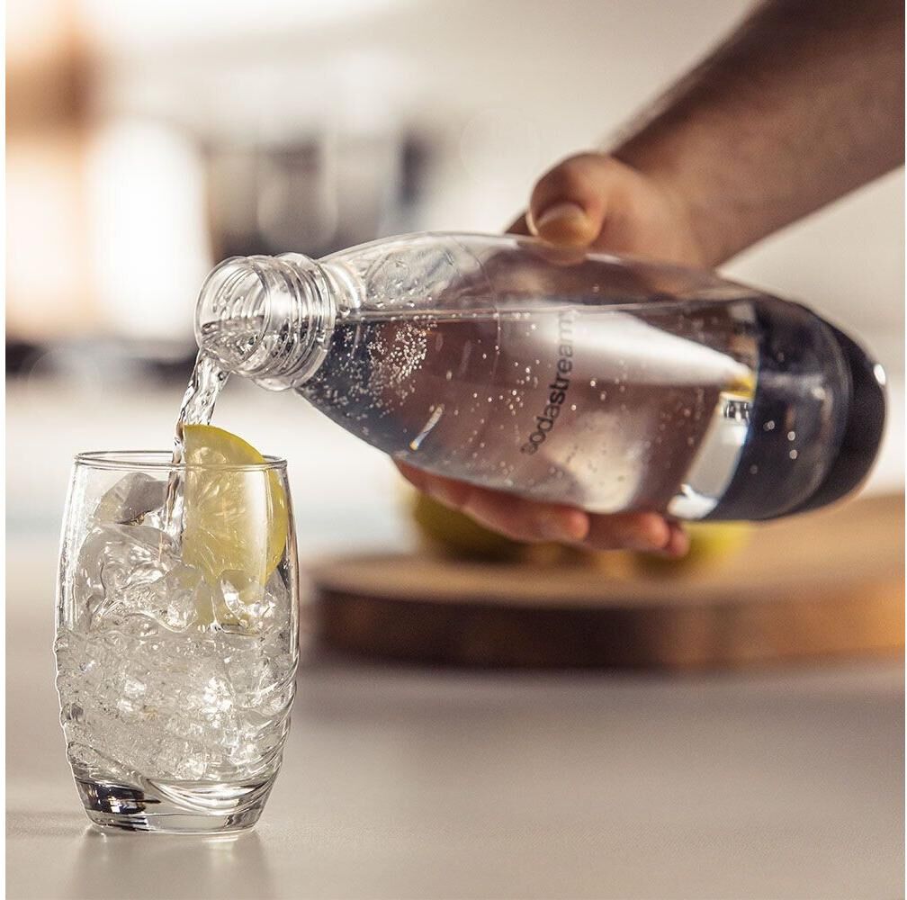 Wassersprudler Flasche SODASTREAM "Fuse 2 x 1 L 1 l", schwarz (schwarz, transparent), Kunststoff, Karaffen, Wassersprudler Flasche schwarz, transparent Einheitsgröße