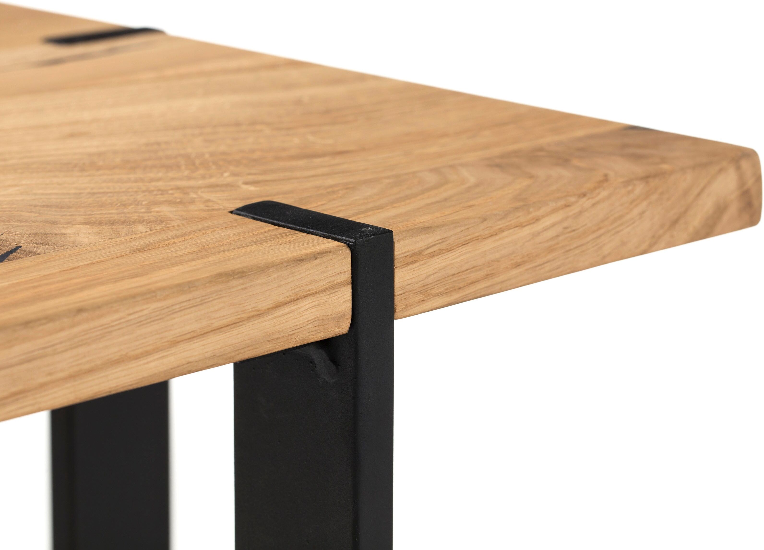 Couchtisch STOLKOM "Tiago", braun (eiche, schwarz, schwarz, eiche), H:50cm, Tische, Couchtisch, Massivholz Eiche, Tisch FSC Zertifiziert eiche, schwarz, schwarz, eiche B/H/T: 45cm x 50cm x 45cm