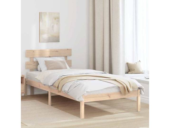 Cadre de lit simple - sans matelas - Marron 80x200 cm - bois de pin massif - 80x200 cm 7942232