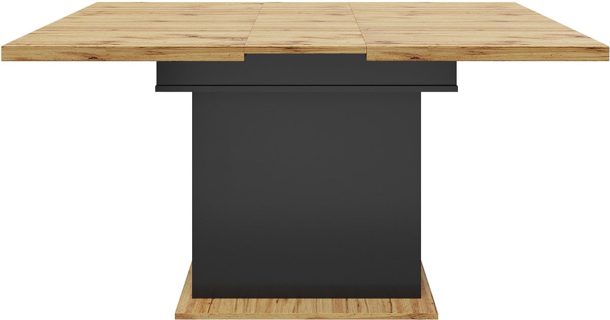 Learnlogic Uitschuifbare Eettafel met Opslag, Zwart MDF, 110-140x80 cm