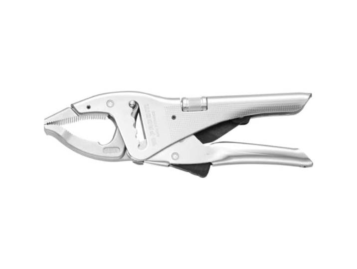 FACOM Pince Étau à Becs Longs - Boutonnière 5 Positions avec Gâchette de Contrôle - Becs Largeur 17 mm - Rainure Usinée sur Bec Supérieur - 501A