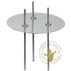 Jaspers Kerzen Kerzen-Brennstopp, Sicherheits-Kerzenhalter für Kerzen von Ø 50 - 60 mm kurzer Draht silber, 1 Stück
