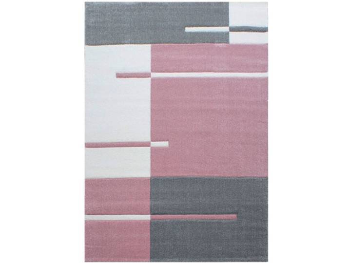 TRAITS - Tapis géométrique - Rose et Gris 080 x 300 cm