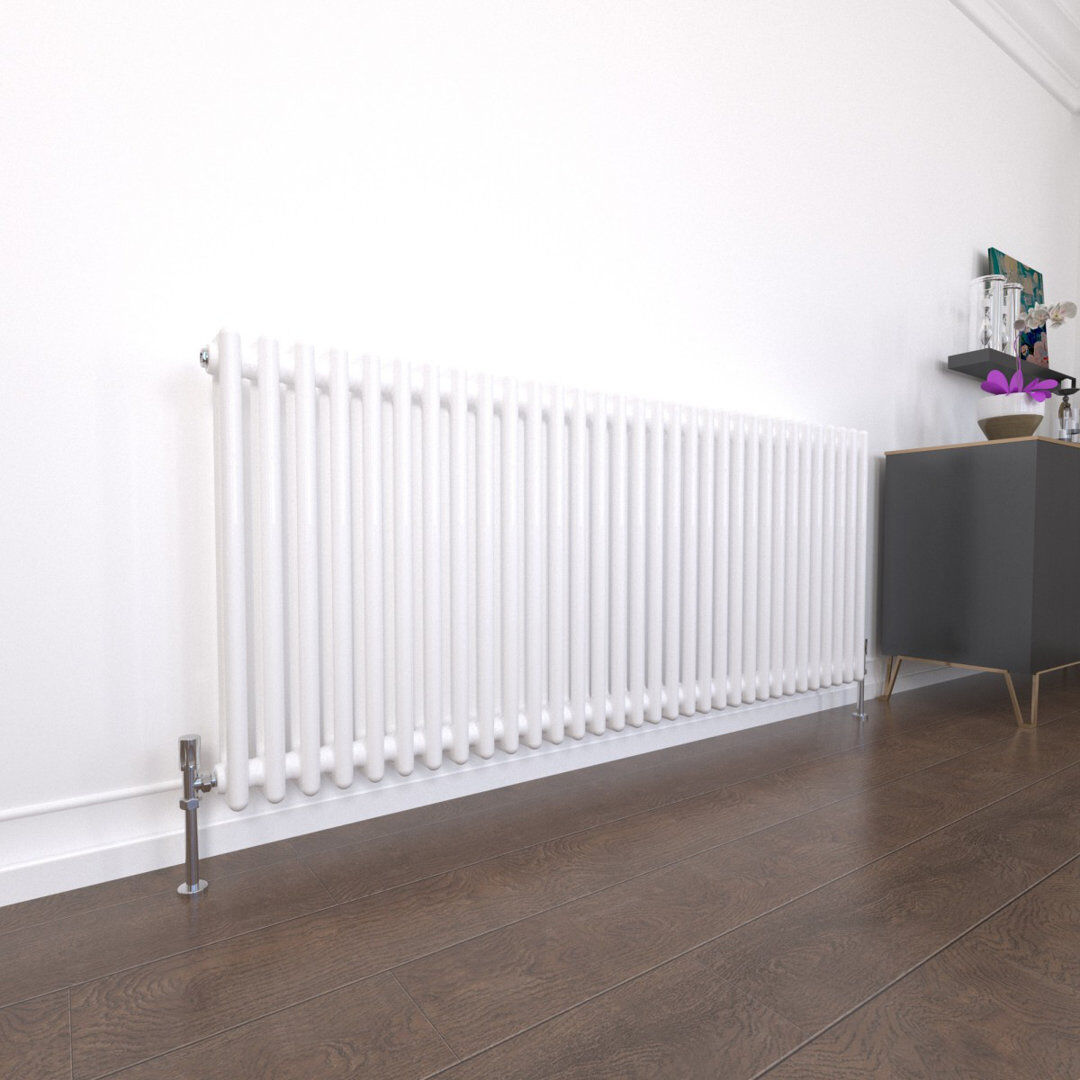 Ebern Designs Traditional 2 3 Column Radiator Cast Iron Style Heating Anthracite 60cm H x 146cm W x 7cm D