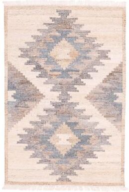 ECARPETGALLERY Flat-Weave Ankara FW Ivory Wool Kilim - 4'1 x 6'1
