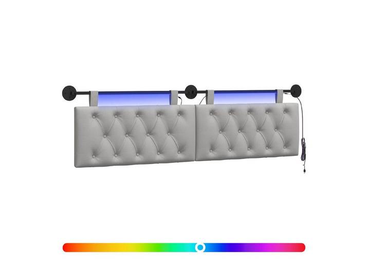vidaXL Bett Hängendes Kopfteil Wolkengrau Stoff (1-tlg)