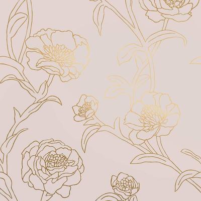 Tempaper Peonies Peel and Stick Wallpaper Peacock - 28 sq. ft.