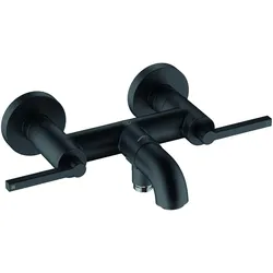 Kludi, Duscharmatur + Badewannenarmatur, Wannenarmatur NOVA FONTE PURISTIC, mattschwarz