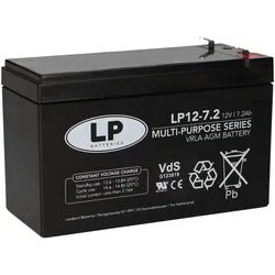 Landport LP12-7.2 T1 12V 7,2Ah AGM Bleiakku VdS 4,8 mm Faston
