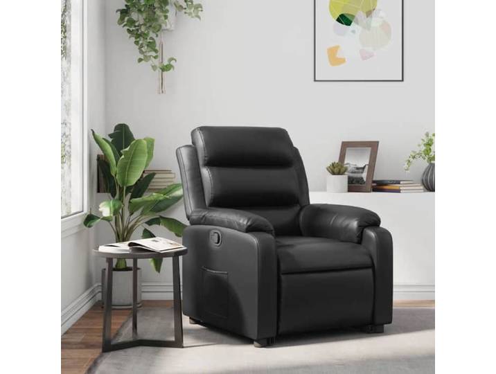 Fauteuil inclinable avec accoudoir - Fauteuil simple - Pour salon Noir Similicuir DÉCOSHOP 414367 2 ans garantie
