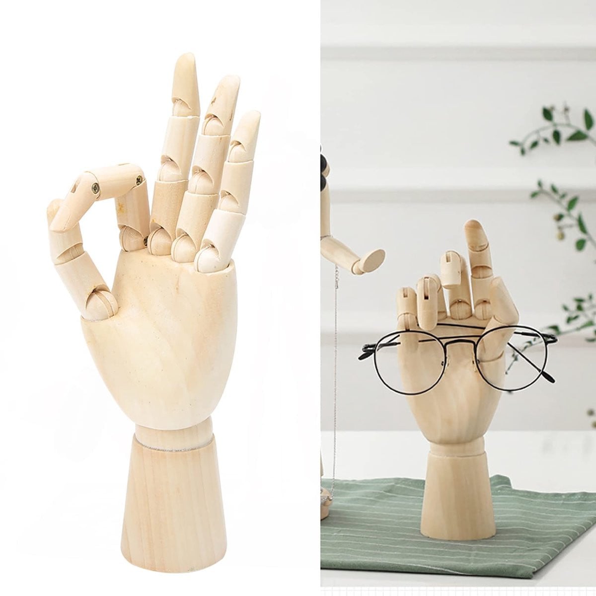 Dailygoods Handmodel Linkerhandsculptuur - Houten Decoratie voor op tafel
