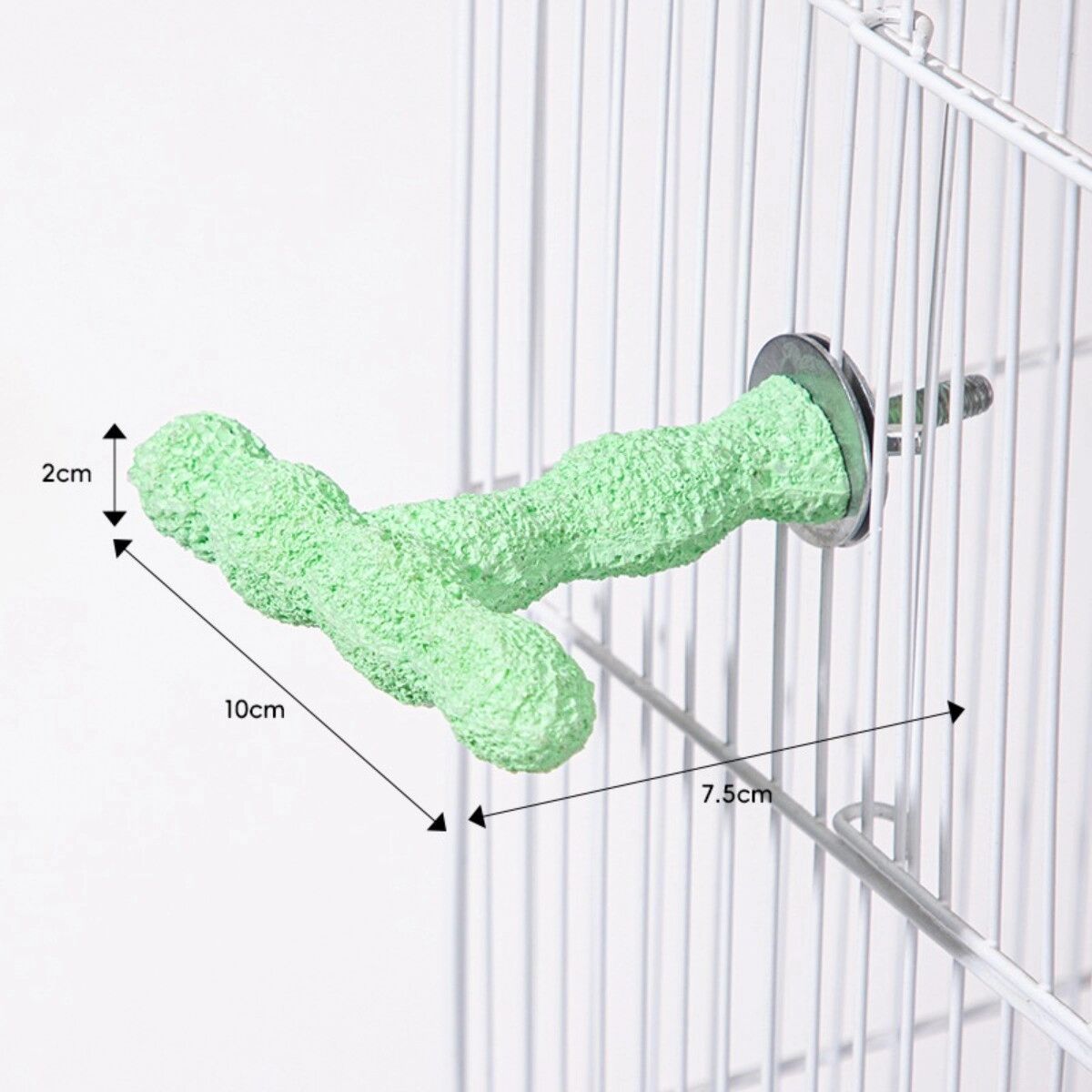 INF Perchoir en résine en T avec pierre à aiguiser le bec pour calopsittes et perruches, perchoir antidérapant pour Vert