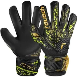 REUSCH Kinder Torwarthandschuhe Attrakt Infinity Finger Support Junior, Größe 5 in Schwarz Schwarz