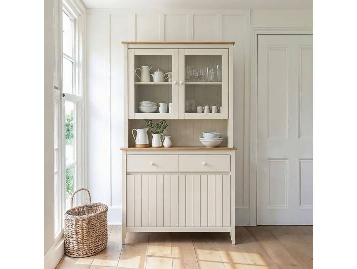 Massives Buffet 110cm Beige/Beige