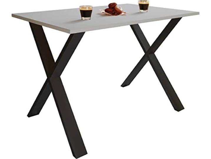 VCM Esstisch Schwarz/Grau 140x80x76 cm Holzwerkstoff Esszimmer Küche Design Großer Essplatz für mehrere Personen - Familienfeiern und Mahlzeiten - Für größere Haushalte - Stabiles Tischgestell