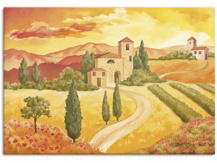 Leinwandbild ARTLAND Landschaft VII_gelb , gelb (farbe bild(er): gelb), B:80cm H:60cm, Bilder, Leinwandbild, auf Holzrahmen gespannt