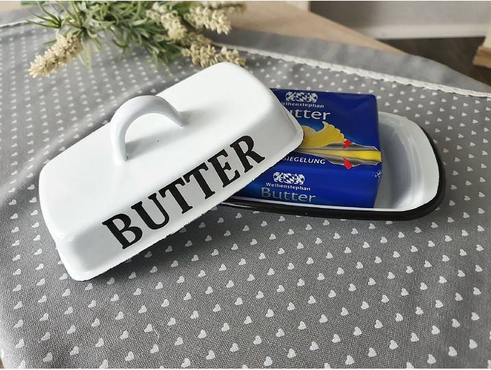 Beurrier Pakra 21 x 8 x 13cm Blanc