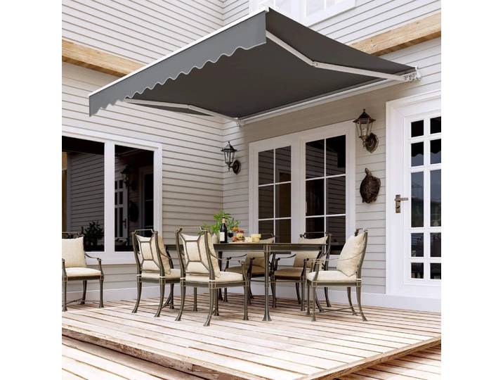 Auvent rétractable pour patio, auvent à bras articulé, auvent manuel pliable, protection solaire UV50+, abri solaire pour fenêtre, porte, balcon, en polyester imperméable