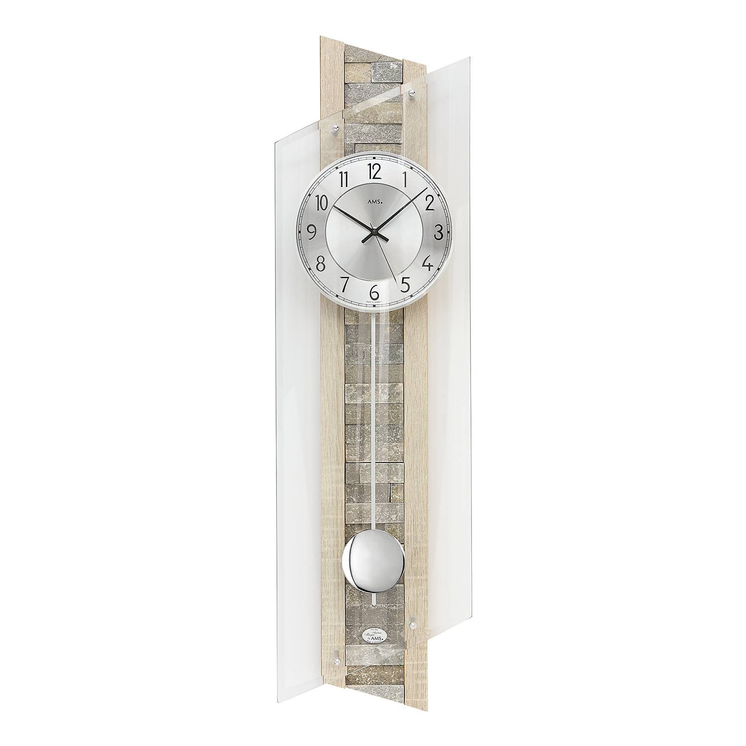 home24 Slingerklok Hocking Grijs Aluminium B/D/H: 84 x 24 x 10 cm