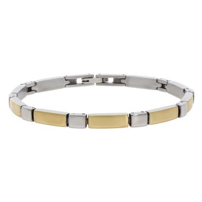 Gliederarmband TITANIA "Titanarmband", silber (silbergoldfarben), Armbänder, Damen, Titan, Gliederarmband, bicolor
