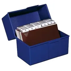 HAN A7 Karteikasten A7 300 Karteikarten blau