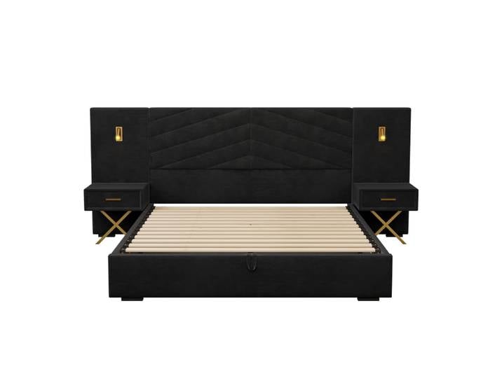 Lit relevable en pin noir 160x200 cm