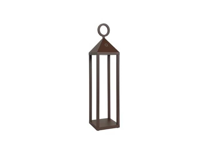 Moderne Pic Nic led-lantaarn 2,2 W IP54 oplaadbaar en dimbaar hoogte 43 cm corten