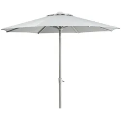 Sonnenschirm Abriola von Brafab aus Aluminium und Polyester, rund, neigbar, grau, Ø 270 cm