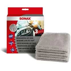 Auto Poliertuch SONAX MicrofaserTuch soft touch, 3 Stück mit optimaler Oberfläche, für Innen und Außen