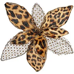 Krist+, Weihnachtsfiguren, Dekorative Blume Leopard Weihnachten Braun 35 x 35 x 35 cm