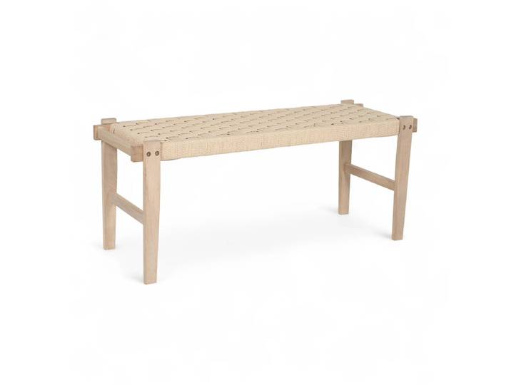 Sitzbank Nobel 110 cm - Geflechtsitz, Eiche bianco