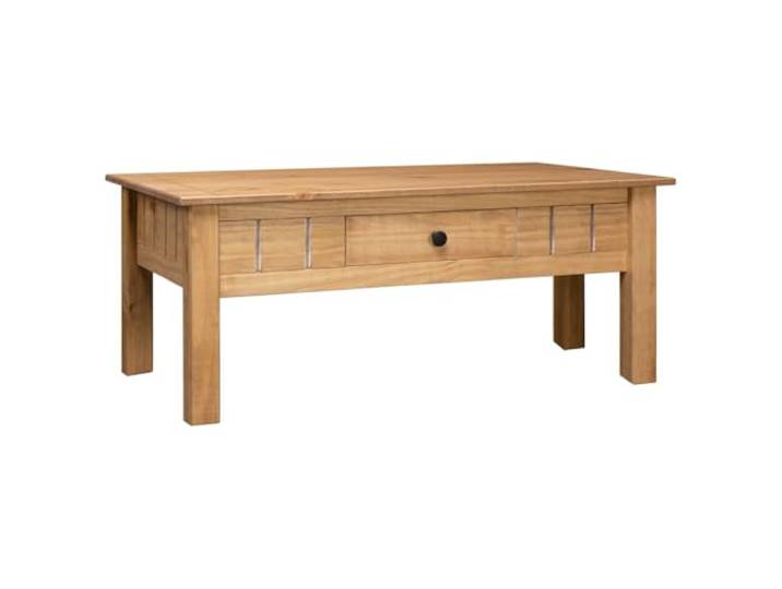 vidaXL Massivholz Panama-Kiefer Couchtisch mit 1 Schublade Beistelltisch Wohnzimmertisch Sofatisch Kaffeetisch Holztisch 100x60x43,5cm