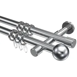 GARDINENSTANGE Prestige Luino 140 cm, 2-läufig, 20 mm Ø Chrom
