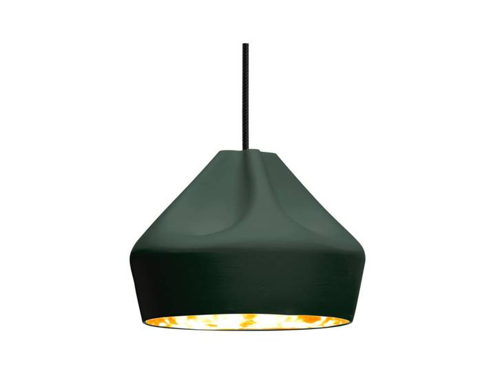 Pleat Box 24 LED Pendelleuchte Dunkelheit Grün/Gold - Marset - Wohnzimmer - Keramik