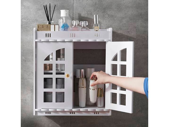 Armoire de rangement murale pour toilettes, étagère de rangement pour cosmétiques T1, planche de Chi en bois et en plastique, rangement pour toilettes