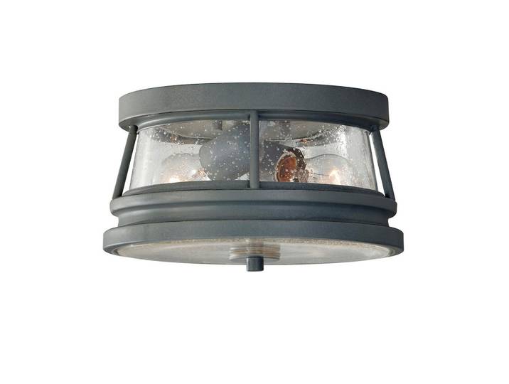 Elstead Lighting Aussendeckenleuchte, Dunkelgrau, Metall, Glas, 14.9 cm, RoHS, Lampen & Leuchten, Aussenbeleuchtung, Aussenleuchten