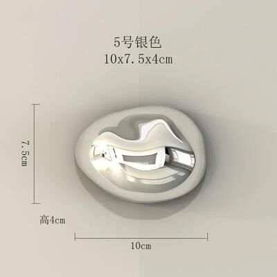 Uplift Picks Modern Abstract Stone Wall Hanging Decor Minimalist Pendant Ornament silver 10 Cm