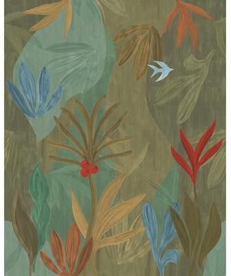 York Wallcoverings Chambord Gardens Leaf and Olive Wall Mural