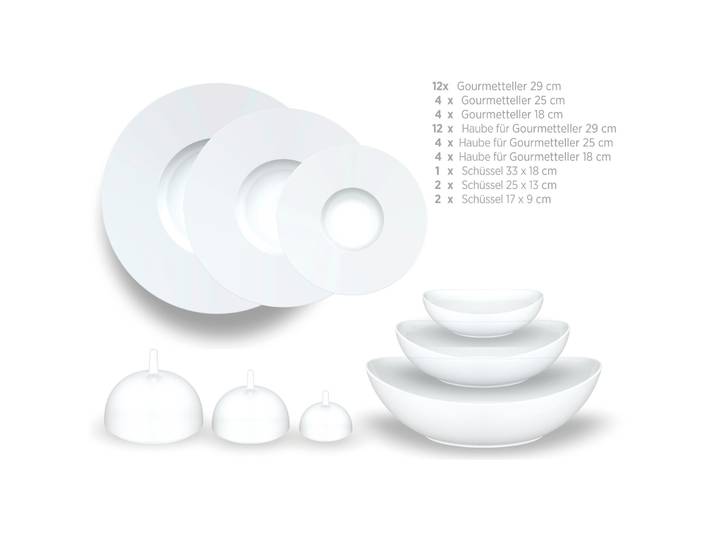 MÄSER Geschirr-Set 51-tlg. Saturno weiss Porzellan 51 Stk